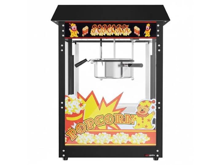 GGM Gastro Popcornmaschine 5 kg/h Ideal für den gewerblichen Dauereinsatz, hochwertige Teflonbeschichtung, gehärtetes Sicherheitsglas, zeitsparende Reinigung