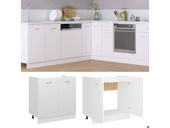 Soldes Flottants Support sous-évier 1 PCS - Cabinet/Meuble bas de cuisine -  Lyon  Blanc 80x46x81 5cm Bois d'ingénierie 8441592