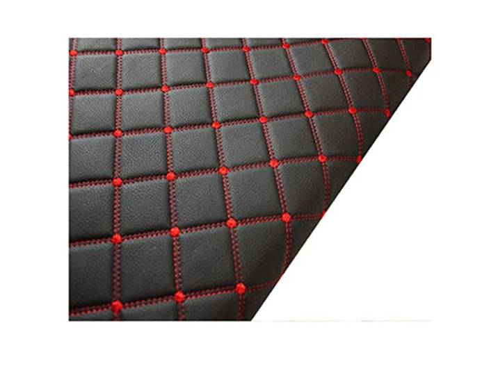 Kunstleder Gesteppt Kaschiert Meterware 160cm ×100cm, Leder Polsterstoff Stoff für Schrank Ledertasche Autositz Sofa Möbel Repara, Schwarz (rote Linie) (Color : Black (red line), Size : 1.6x5m)
