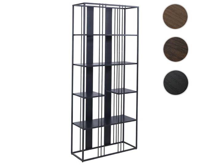 Étagère HWC-P12 mélamine certifiée MVG 180x80x31cm noir
