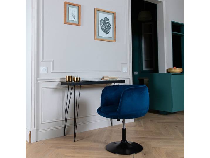 Tabouret de bar en velours bleu