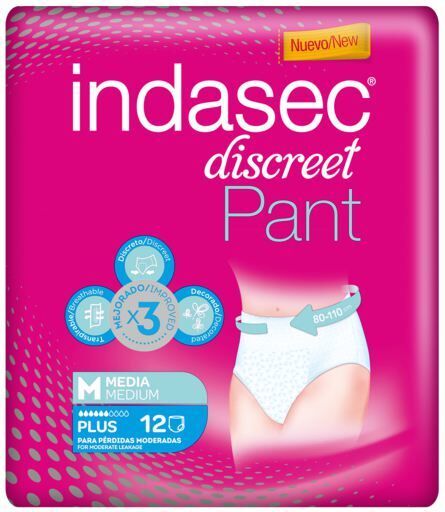 Indasec Discreet Pants Plus Panties 12 pcs large