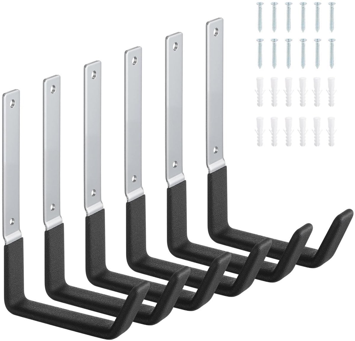 Omgoods J-Wandhaken Set van 6 Robuuste Garagewandhaken voor Opslag
