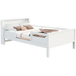 Multifunktionsbett 90x200 cm mit LED-Beleuchtung und USB-Anschluss – modernes Design und hohe Sicherheit Weiß