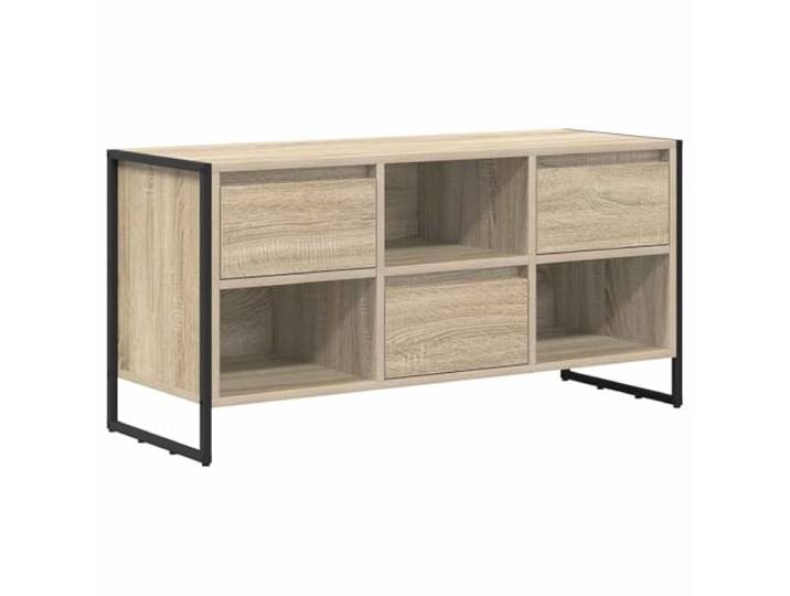Roanoer TV-Schrank Sonoma 100 x 36 x 49,5 cm Holzwerkstoff mit Schublade Industrielles Lowboard mit schicker Sonoma-Oberfläche und Stahlbeinen für dein Wohnzimmer oder Schlafzimmer.