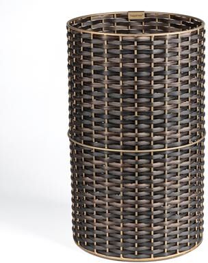 happimess Cecil Modern 4.13-Gallon Faux Wicker Cylinder Waste Basket