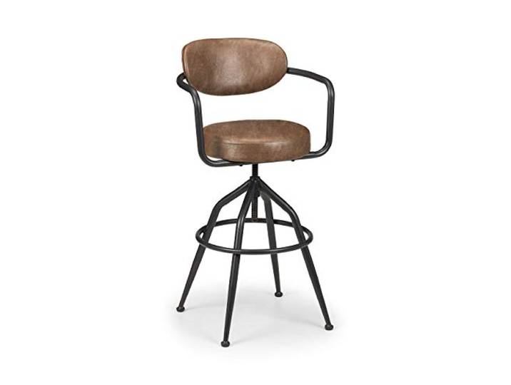 Julian Bowen Barbican Barhocker, schwarz-braun, Height: 100, Width: 55, Depth: 51cm