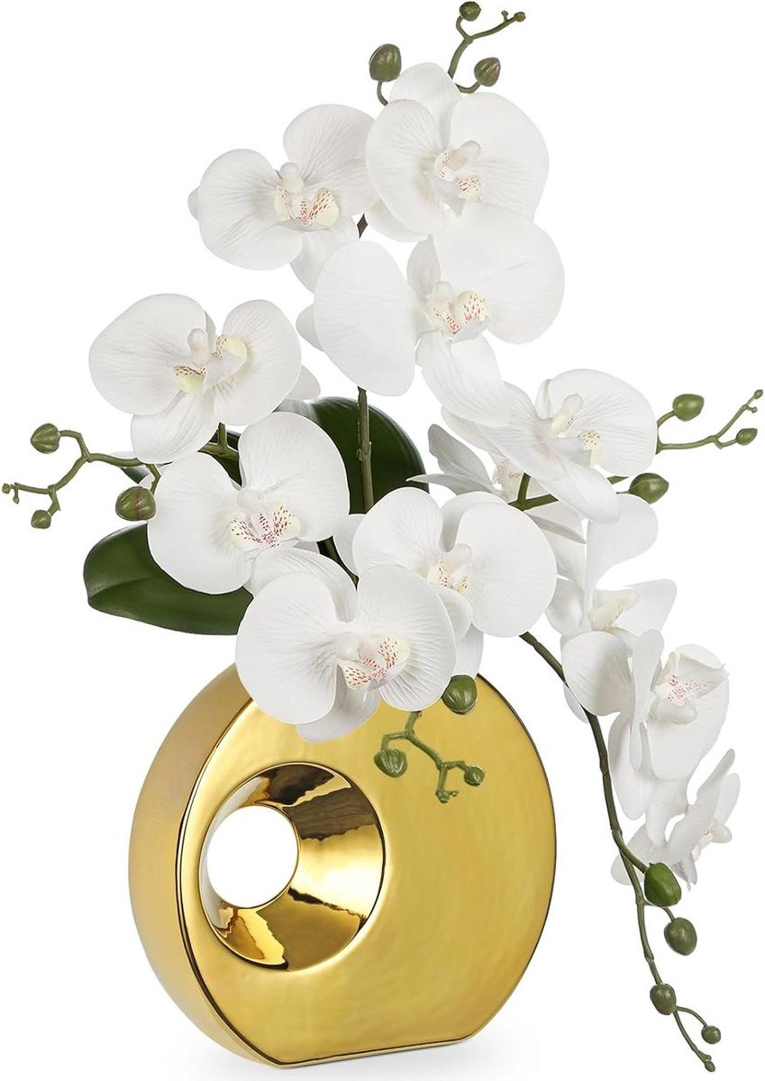 Nep Orchidee Kunstbloemen Wit - 20 cm Hoog