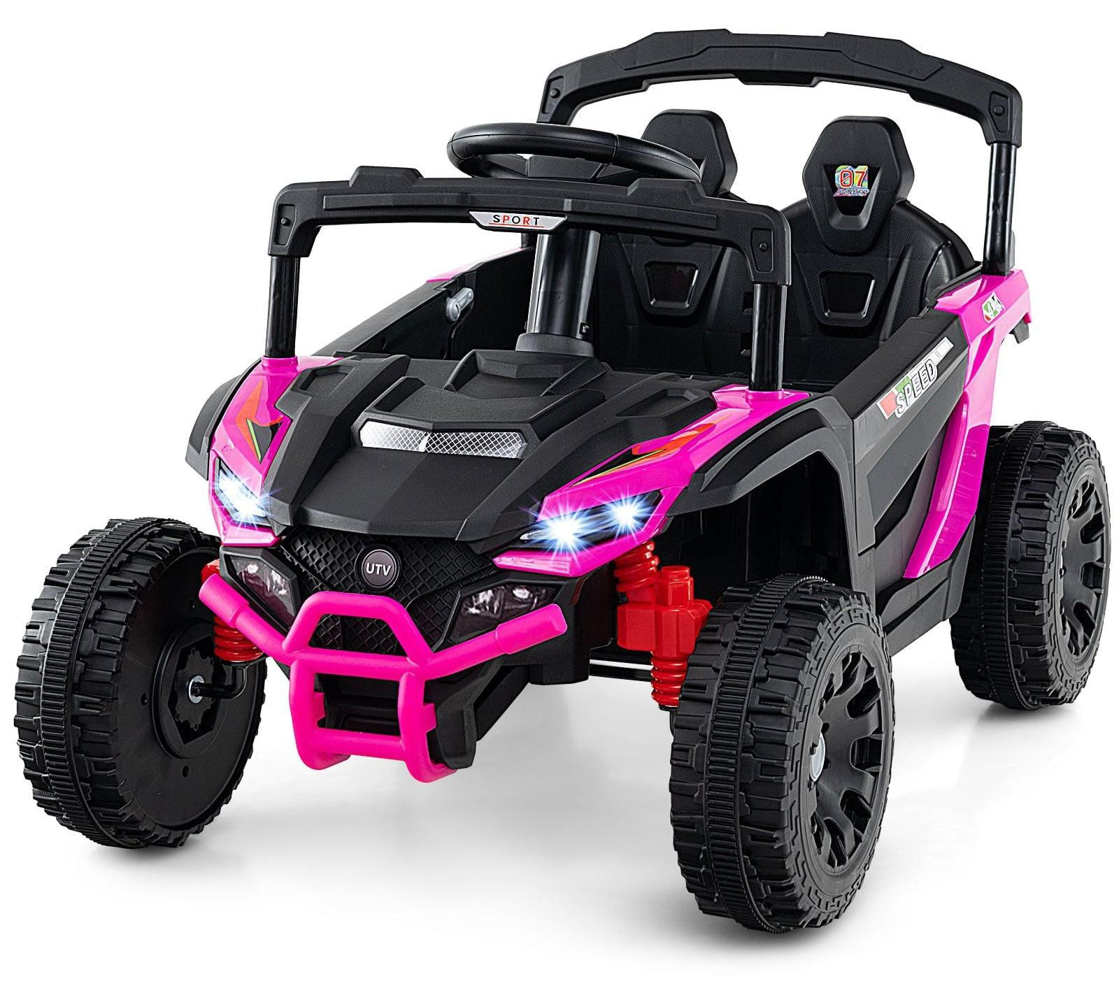 Northix Elektrische kinder-UTV 12V met afstandsbediening, roze