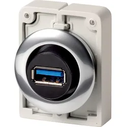 Eaton 187082 Einbaubuchse, mit fest angeschlossenem Stecker USB 3.0, Typ A, Frontring Metall M30C-FUSB