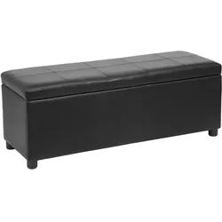 Décoshop26 - Schwarze synthetische Aufbewahrungsbank 119x38x45cm 03_0001629 03_0001629