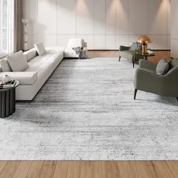 VEVOR Wohnzimmerteppich, 3048x4267 mm, Kurzflor, waschbarer Teppich, rutschfeste Bodenmatte, moderner Flächenteppich, für Schlafzimmer, Büro, Wohnzimmer, Kinderzimmer, Eingangsbereich, Grau