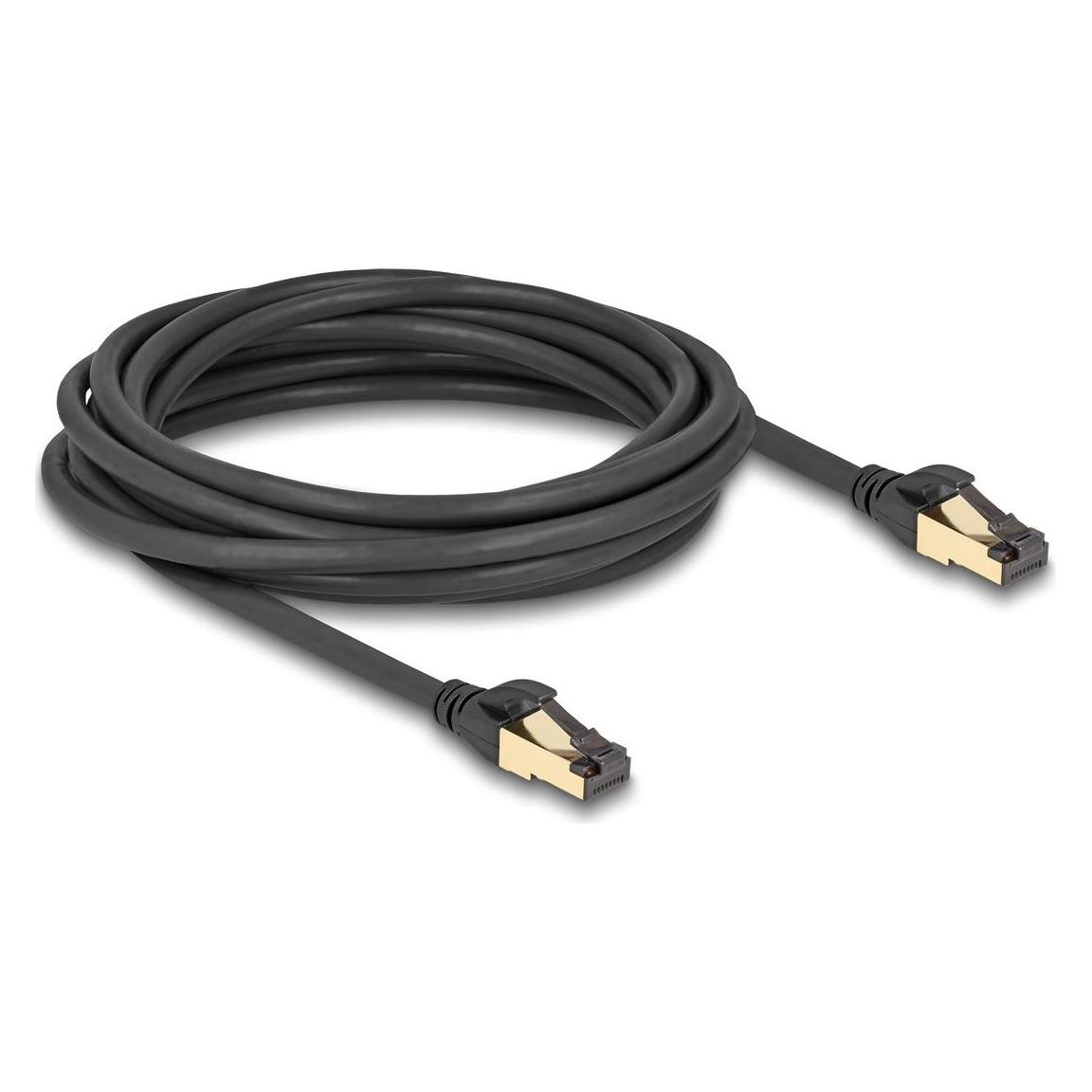 Delock RJ45 Netzwerkkabel Cat.6A Stecker zu Stecker S/FTP schwarz 5 m (S/FTP, CAT7, 5 m) (80251)