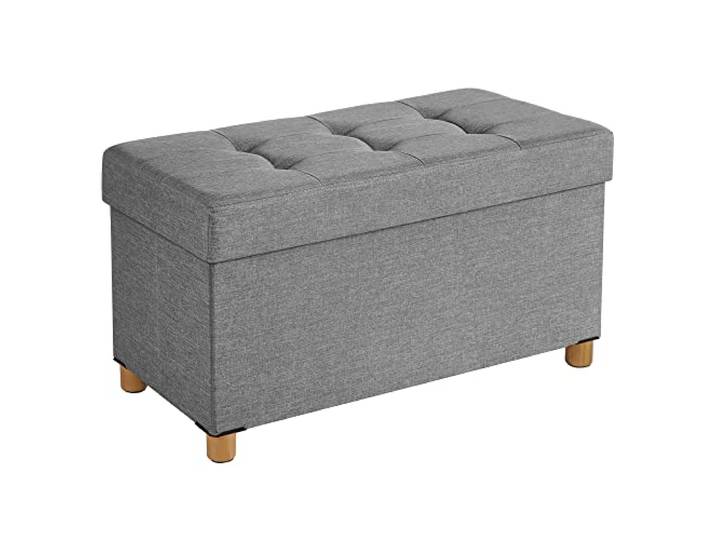 SONGMICS Zitkist Voetenbank met Opbergruimte en Deksel, 76 x 38 x 40 cm