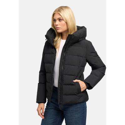 Winterjacke MARIKOO "Akiliaa", Damen, Gr. M, schwarz, Obermaterial: 100% Polyester, Jacken Winterjacke, Warme Winterjacke mit Kapuze und taillierter Passform