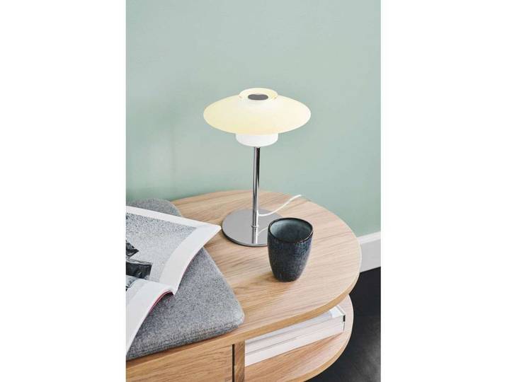 Scandinavia Lampe de Table Ø20 Opal/Chrome - Halo Design - Salon / séjour - Métal