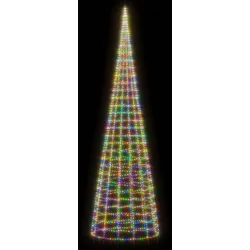 vidaXL LED-Weihnachtsbaum für Fahnenmast 3000 LEDs Mehrfarbig 800 cm