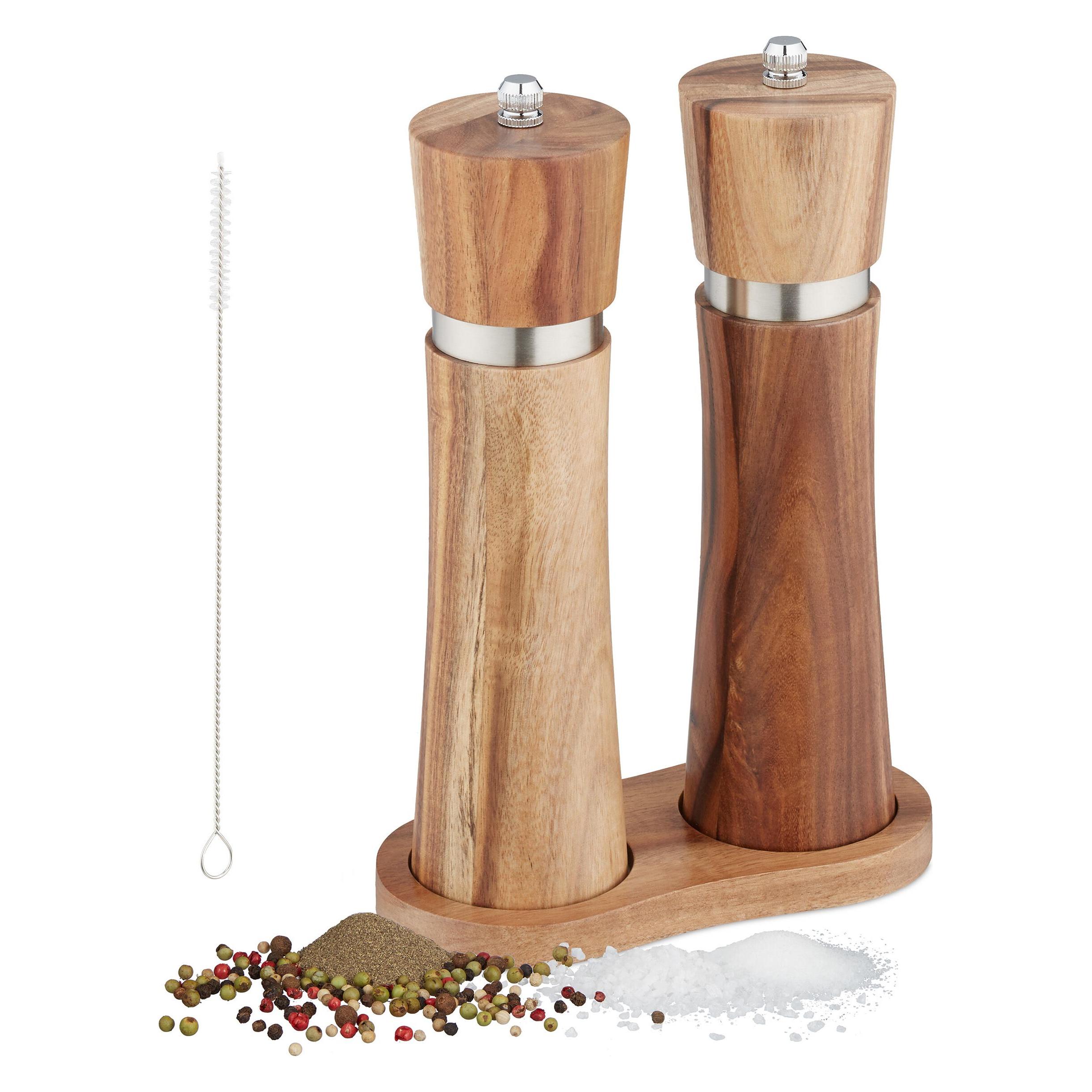 Relaxdays 4-tlg. Gewürzmühlen-Set (Diverse Gewürze, Kräuter, Pfeffer, Salz) (4052025451837)
