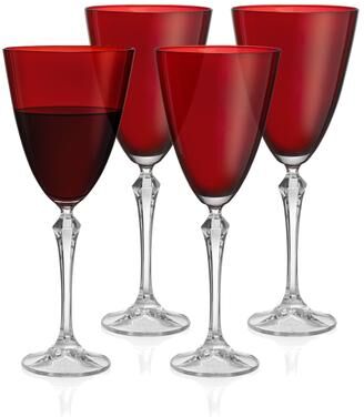 Majestic Gifts Inc. Barski Vivid Wine Glass,Ruby, 9 oz. Set of 4