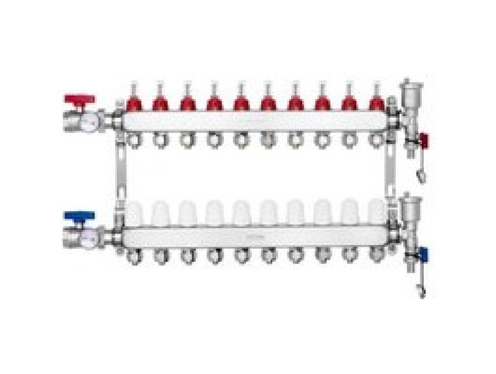 VEVOR 10-Zweig-Wärmeverteilungsverteiler, 1/2-Zoll-PEX-Rohrverteiler, Edelstahl-PEX-Verteiler für hydronische Fußbodenheizung, Wärmeverteilungs-PEX-Verteilersatz mit 1/2-Zoll-Adaptern im Lieferumfang enthalten