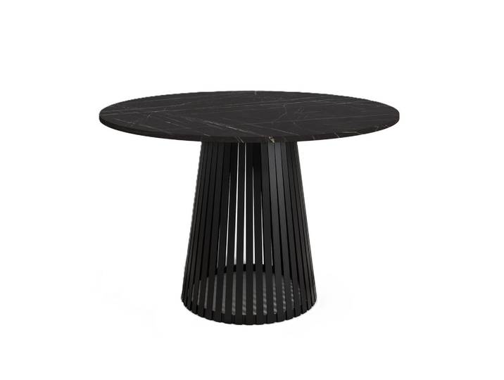 Sepro Meble Tisch Dunkel Marmor VIV Rund 110 cm, Schwarz, 110x76x110 cm, Esszimmer, Esstische