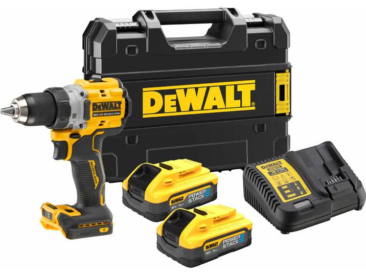 Perceuse-visseuse compacte 18V DEWALT DCD800H2T-QW avec coffret et 2 batteries 5\,0 Ah POWERSTACK