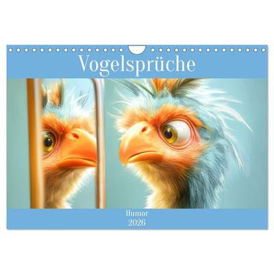 Vogelsprüche - Humor (Wandkalender 2026 DIN A4 quer), CALVENDO Monatskalender