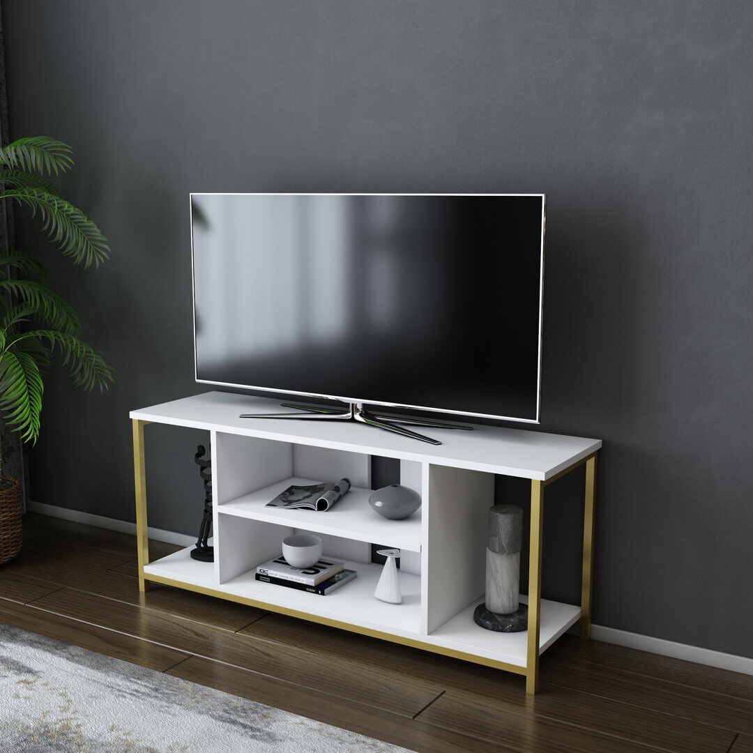 Blue Elephant Rina TV Stand for TVs up to 50" Gold/White 50"