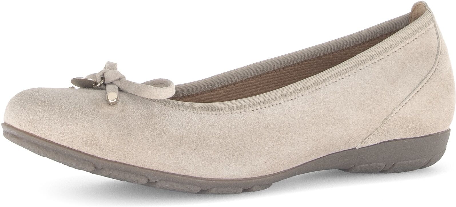 Ballerina GABOR, Damen, Gr. 36, Fleece, beige (creme), Ziegenveloursleder, Schuhe Ballerina, Flache Schuhe, Business Schuhe mit Hovercraft Luftkammern-Laufsohle