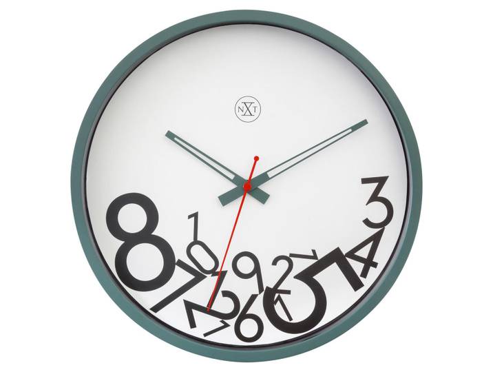 Nextime Wanduhr, Grün, Weiss, Kunststoff, 29.2x29.2x4.2 cm, RoHS, CE, Dekoration, Uhr, Wanduhren
