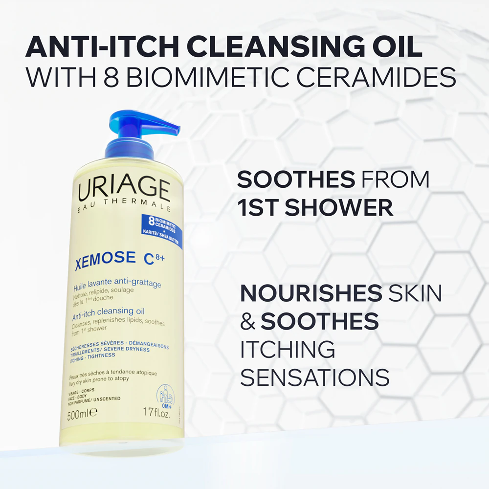 Uriage Xémose C8 Aceite limpiador antipicores para pieles secas y atópicas 500mL