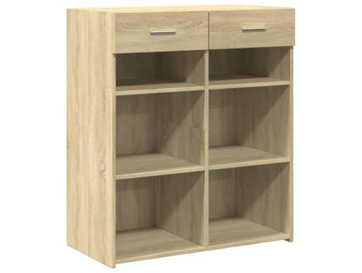 KGFHERENB Sideboard Sonoma-Eiche 80x42,5x93 cm Kommode mit 2 Schubladen Kompakter Beistellschrank für Wohnzimmer & Schlafzimmer: 2 geräumige Fächer schaffen Ordnung im eleganten Holz-Look.