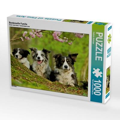 CALVENDO Puzzle Bordercollie Familie 1000 Teile Puzzle quer | 1000 Teile Lege-Größe 64 × 48 cm Foto-Puzzle für glückliche Stunden