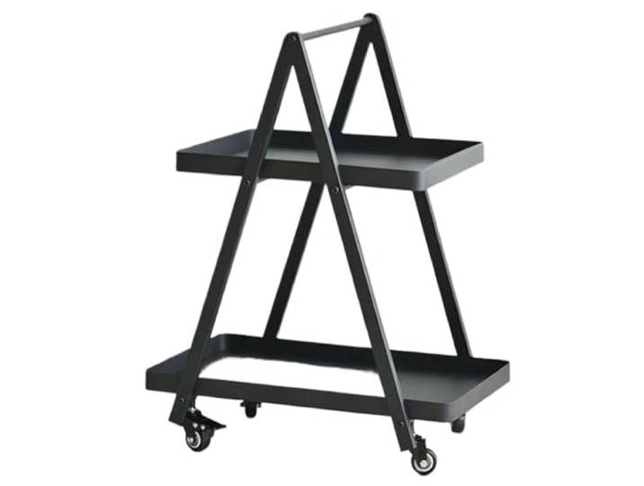 9bbhfJw4R Couchtisch im Landhausstil Mobiler Wohnzimmerwagen, Sofa-Beistelltisch, Griffdesign(Schwarz)