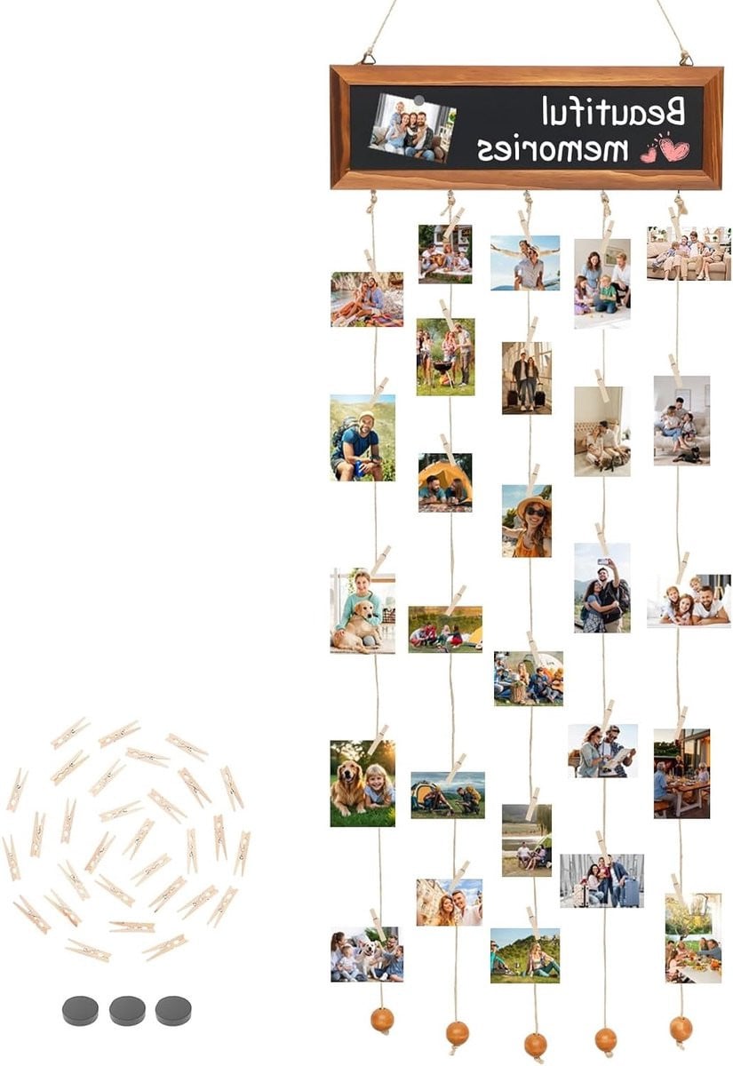 Creatieve Fotowand met 30 Clips en 5 Lijnen voor DIY Decoratie voor Thuis, Café of Restaurant