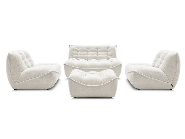 BOBOCHIC 3er Sofa mit Hocker SERENA
