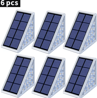 Inspire Curations IP67 Solar LED Step Light Anti Theft Outdoor Stair And Deck Lamp 6pcs white
