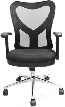 Techni Mobili High Back Mesh Office Chair With Chrome Base, Black
