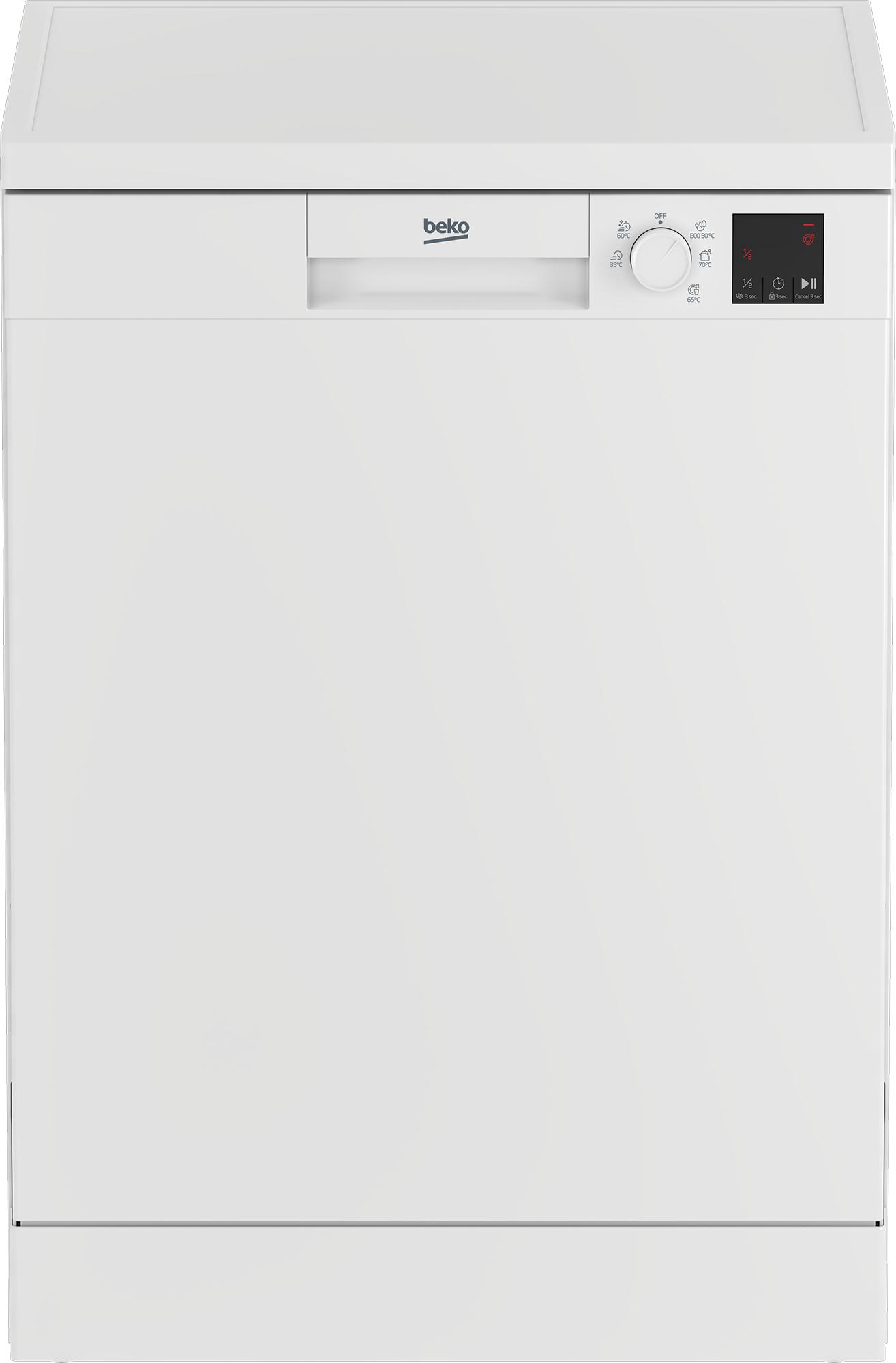 Beko DVN05320W, Freistehend, Standardgröße (60 cm), Weiß, Weiß, Drehregler, LED