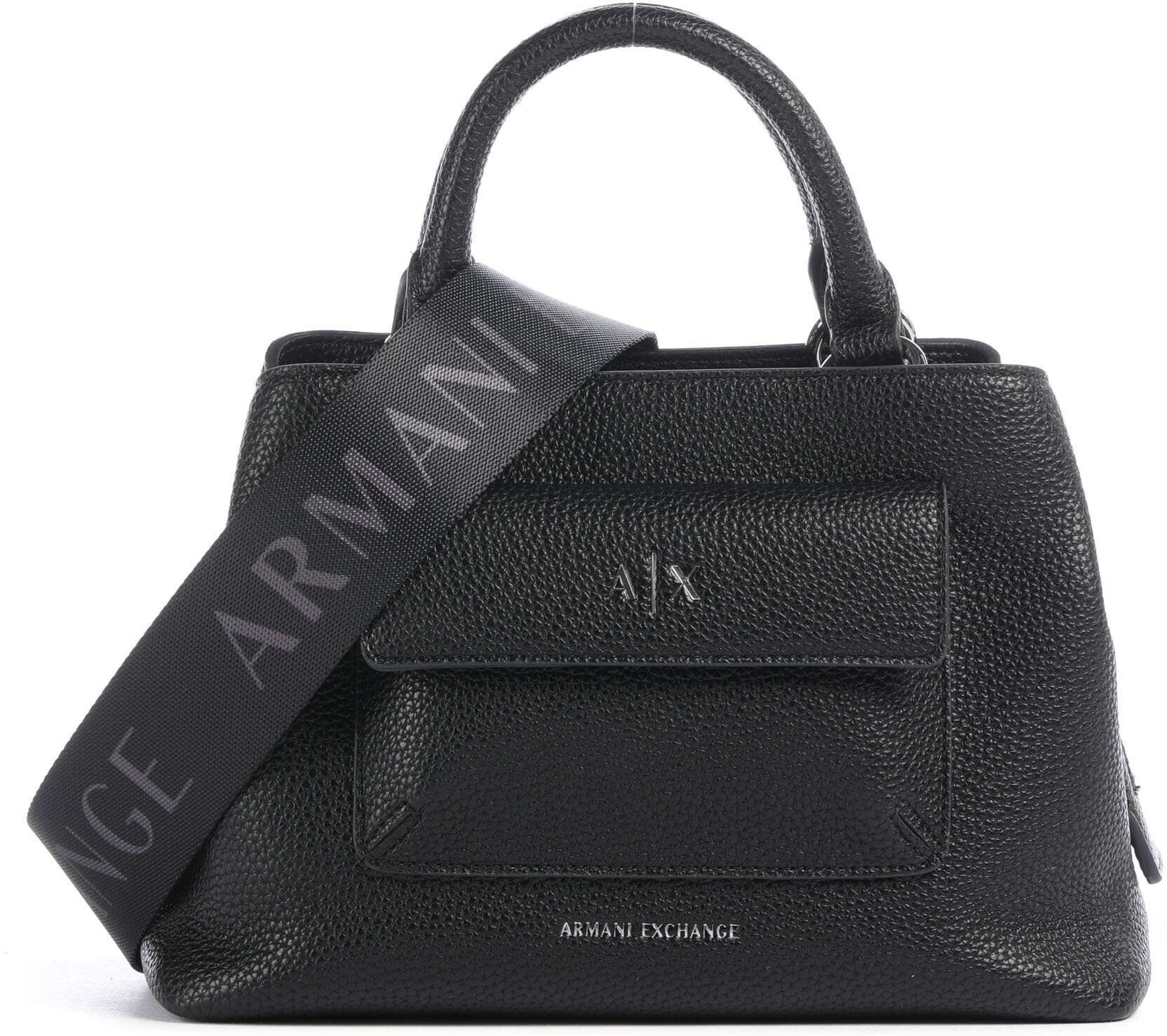 Armani Exchange Nicole S Handtasche aus Leder, schwarz