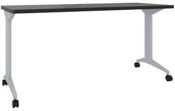 Hirsh Modern T-Leg Table Desk, Arctic Silver/Weathered Charcoal