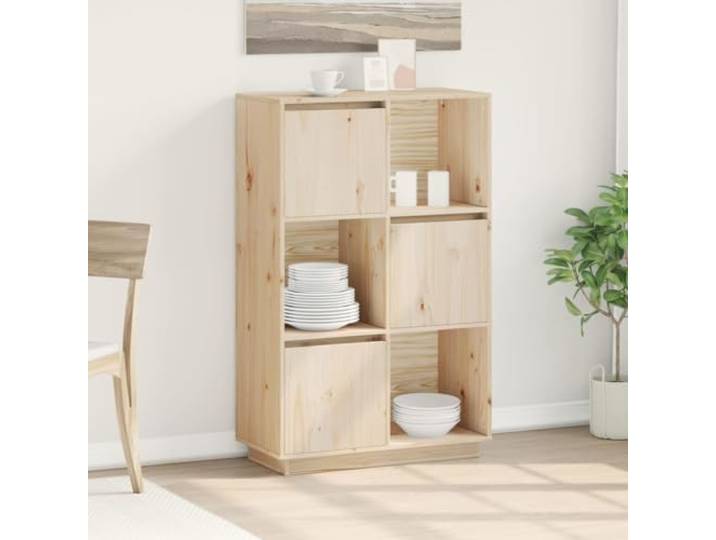 SDWEHO7 Kommode Modern Stil aus Holz, Anrichte mit 3 Türen & 3 offene Fächer, Schmaler Flurtisch Sideboard Schubladenschrank für Wohnzimmer, Flur, 74x35x117 cm