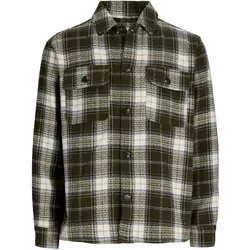 Jack & Jones Herren Hemdjacke JJEREGENT STRUCTURE OVERSHIRT Relaxed Fit - 12300060 Rosin CHECK - S