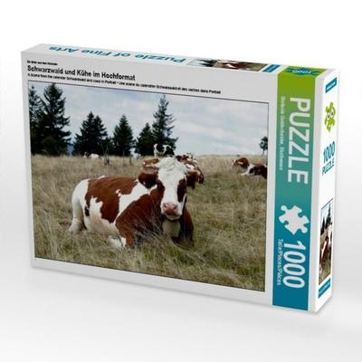 CALVENDO Puzzle Ein Motiv aus dem Kalender Schwarzwald und Kühe im Hochformat 1000 Teile Puzzle quer | 1000 Teile Lege-Größe 64 × 48 cm Foto-Puzzle