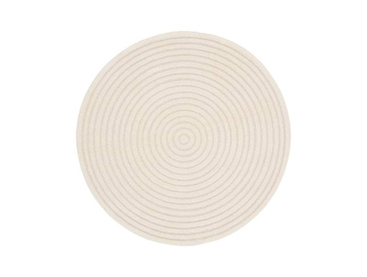 Tapis rond design avec effet relief blanc 160 x 160 cm