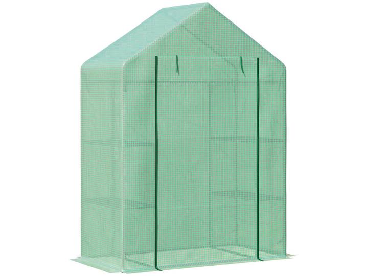ComfortXL Foliengewächshaus De-05759 Begehbar mit 6 Regalebenen Grün, Metall, Kunststoff, 72x191x141 cm, Gartenzubehör, Gartenhäuser & Gewächshäuser