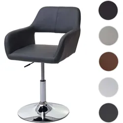Esszimmerstuhl HWC-A50 III, Stuhl Küchenstuhl, Retro 50er Jahre, Kunstleder ~ grau, Chromfuß