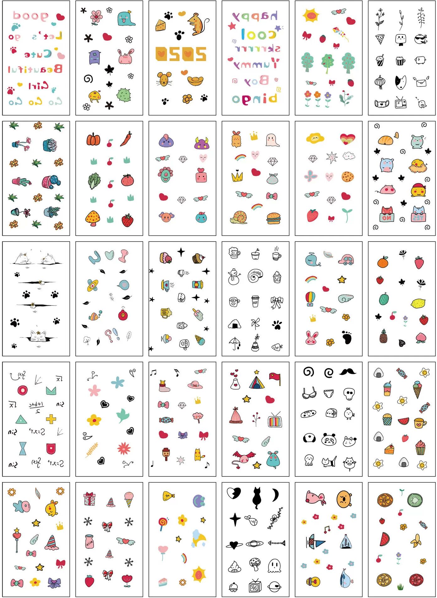 INF Schicke temporäre Tattoos - 30 einzigartige Designs