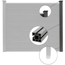GreenYard WPC Sichtschutzzaun CORTEZA - 3x Pfosten & Pfostenkappe - Anthrazit
