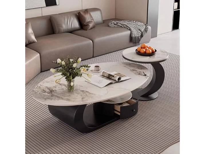 Table basse de style nordique, table basse moderne de luxe, table d'appoint vintage tendance, meubles de salon